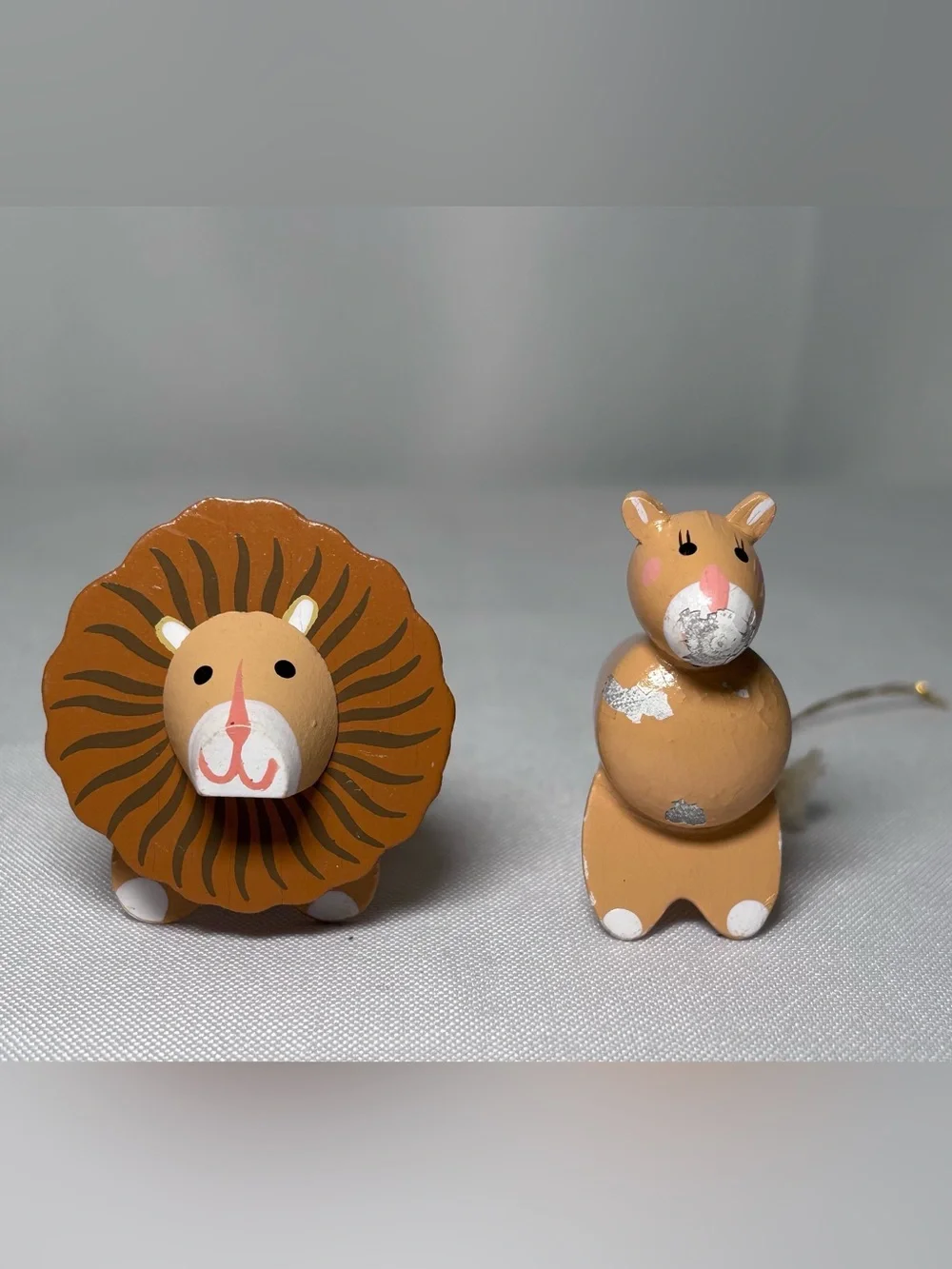 Vintage Hand Painted Wooden Mini Christmas Ornaments
